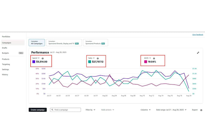 manage and optimize amazon ads campaign or amazon PPC campaign